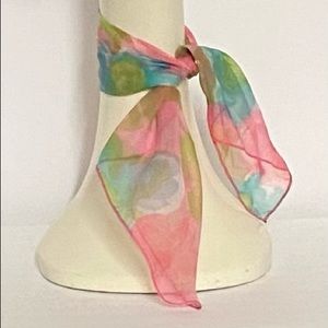 Pink Chiffon Neck Scarf